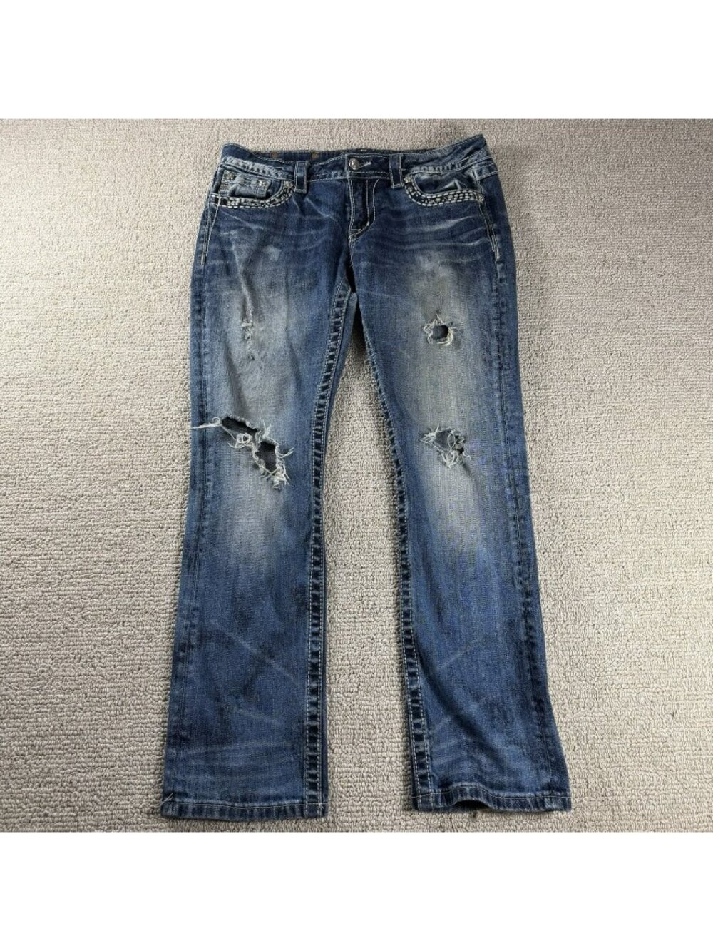 Miss Me Mid-rise Straight Leg Distressed Jeans Women’s Size 30 x 29